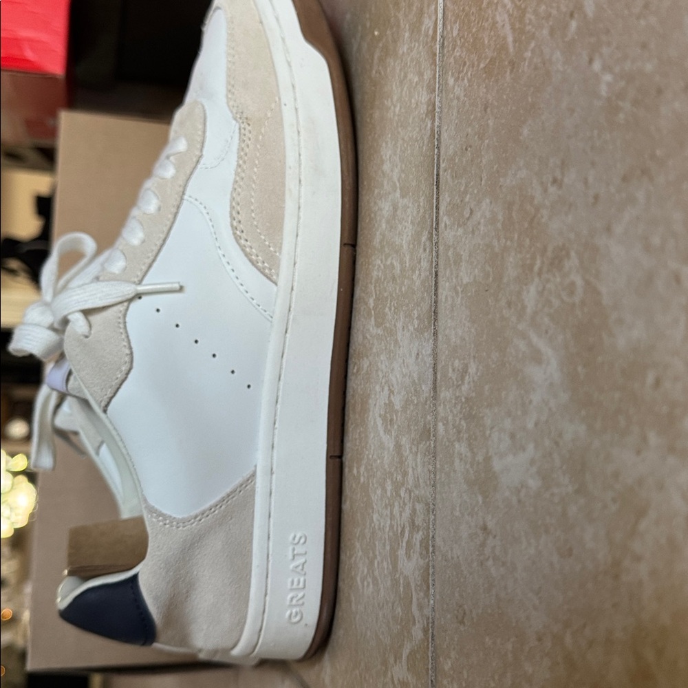 Greats White and Tan Sneakers